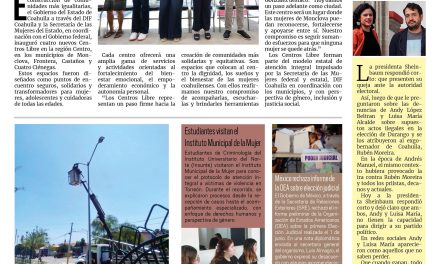 Portada RCG Lagunera [8 de junio de 2025] Cuenta la región Centro con más espacios para atención a mujeres; Grupo Monte Meru construirá segunda etapa del bulevar La Joya-La Partida y más…