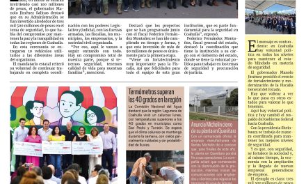 Portada RCG Lagunera [10 de junio de 2025] Avanza el fortalecimiento de la Fiscalía General del Estado; inicia Román Cepeda programa de microcréditos para mujeres y más…