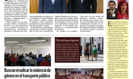 Portada RCG Lagunera [17 de junio de 2025] Estamos construyendo grandes obras en Coahuila: Manolo Jiménez; buscan erradicar la violencia de género en el transporte público y más…