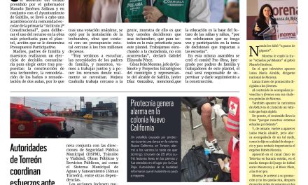 Portada RCG Lagunera [23 de junio de 2025] Da inicio Mejora Coahuila a proyectos de Presupuesto Participativo; autoridades de Torreón coordinan esfuerzos ante lluvia  y más…