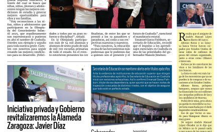 Portada RCG Media [27 de junio de 2025] Manolo Jiménez entrega premios a ganadores de la Olimpiada del Conocimiento; iniciativa privada y Gobierno revitalizaremos la Alameda Zaragoza: Javier Díaz y más…