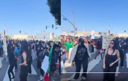 Mexicanos bailan  ‘Payaso de Rodeo’ en plena protesta contra las redadas migratorias en Los Ángeles