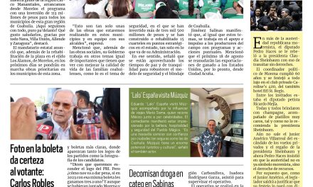 Portada RCG Carbonífera [4 de julio de 2025] Manolo Jiménez inicia obras sociales en los Cinco Manantiales; foto en la boleta da certeza al votante: Carlos Robles y más…