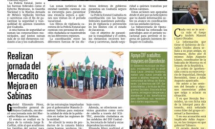 Portada RCG Carbonífera [20 de julio de 2025] Coahuila permanece blindado durante el periodo vacacional; Realizan Primer Concurso de Comida Típica y Campirana y más…