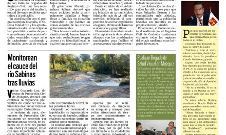 Portada RCG Carbonífera [24 de julio de 2025] Acercan trámites del Registro Civil a comunidades rurales; monitorean el cauce del río Sabinas tras lluvias y más…