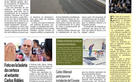 Portada RCG Centro [4 de julio de 2025] Supervisa Manolo Jiménez la rehabilitación de la autopista Premier; foto en la boleta da certeza al votante: Carlos Robles y más…