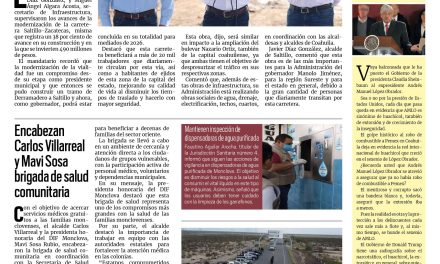 Portada RCG Centro [9 de julio de 2025] Avanzan las obras de infraestructura en Coahuila; encabezan Carlos Villarreal y Mavi Sosa brigada de salud comunitaria y más…