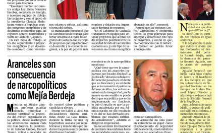 Portada RCG Centro [17 de julio de 2025] ‘Estamos planeando grandes proyectos de energía para Coahuila’; aranceles son consecuencia de narcopolíticos como Mejía Berdeja y más…