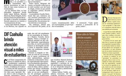 Portada RCG Centro [28 de julio de 2025] Sheinbaum llama a la austeridad y morenistas de lujo; DIF Coahuila brinda atención visual a miles de estudiantes y más…