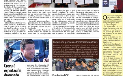 Portada RCG Fronteriza [3 de julio de 2025] Inicia entrega-recepción del ICAI a la Sefirc; crecerá exportación de ganado desde Acuña y más…