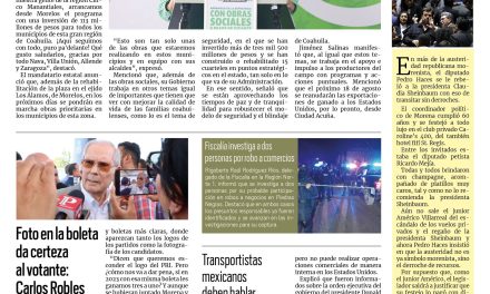 Portada RCG Fronteriza [4 de julio de 2025] Manolo Jiménez inicia obras sociales en los Cinco Manantiales; foto en la boleta da certeza al votante: Carlos Robles y más…