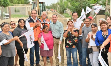 Avanzan obras de pavimentación en Acuña