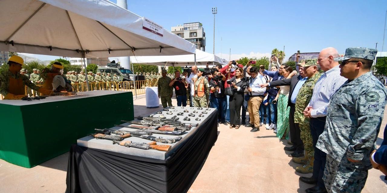 Realizan ceremonia de destrucción de armas de fuego en Torreón