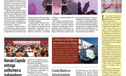 Portada RCG Lagunera [15 de julio de 2025] Vamos a posicionar a Coahuila como un gran destino turístico: Manolo Jiménez; Román Cepeda entrega uniformes a trabajadores de La Ola y más…
