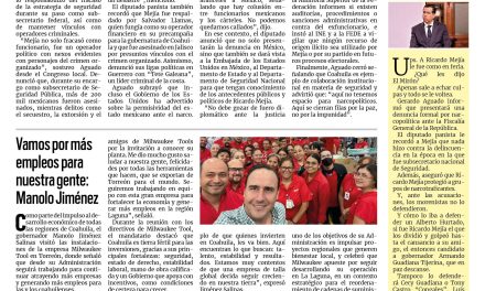 Portada RCG Lagunera [16 de julio de 2025] Mejía, rostro del narcopoder: PAN; vamos por más empleos para nuestra gente: Manolo Jiménez y más…