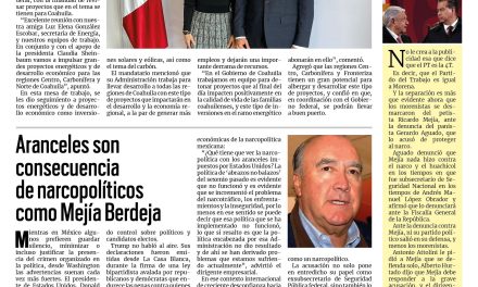 Portada RCG Lagunera [17 de julio de 2025] ‘Estamos planeando grandes proyectos de energía para Coahuila’; aranceles son consecuencia de narcopolíticos como Mejía Berdeja y más…