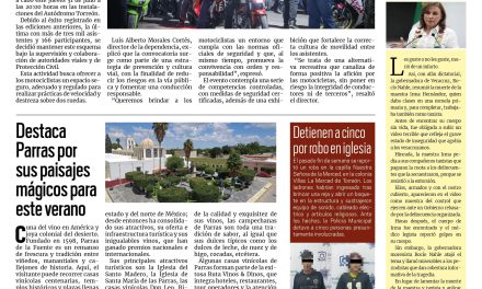 Portada RCG Lagunera [30 de julio de 2025] Regresará el Biker ‘s de Pikes con su tercera edición; destaca Parras por sus paisajes mágicos para este verano y más…