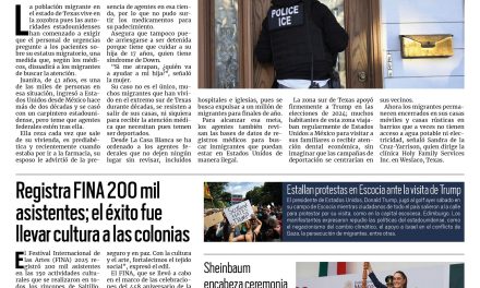 Portada RCG Nacional e Internacional [27 de julio de 2025] Migrantes descuidan su salud por miedo a las deportaciones; Registra FINA 200 mil asistentes; el éxito fue llevar cultura a las colonias y más…