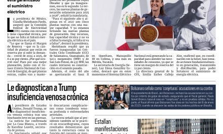 Portada RCG Nacional e internacional [18 de julio de 2025] Hay recursos, capacidad y no faltará energía: Sheinbaum; le diagnostican a Trump insuficiencia venosa crónica y más…