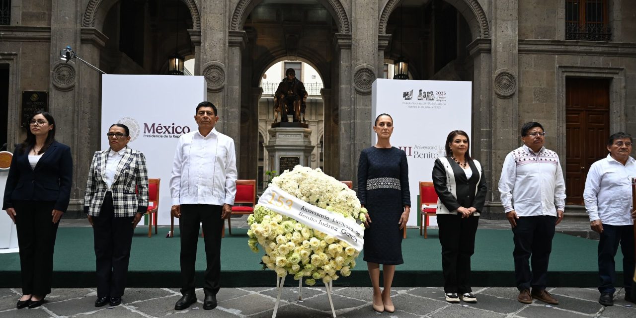 Sheinbaum encabeza la conmemoración del aniversario luctuoso de Benito Juárez