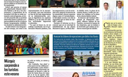 Portada RCG Media [22 de julio de 2025] Javier Díaz mantiene acciones del programa ‘Activa tu Parque’; Múzquiz sorprende a los turistas este verano y más…