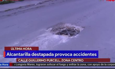Alcantarilla destapada provoca accidentes en Zona Centro de Saltillo