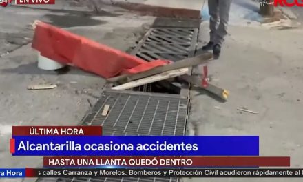 Saltillo: Peligro en la calle Obregón por alcantarilla destapada