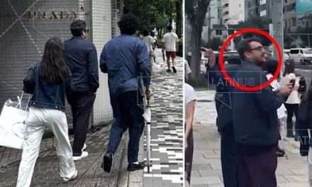 Salen a la luz nuevas fotos de Andy López en su viaje por Japón… saliendo de Prada en uno de los barrios más lujosos
