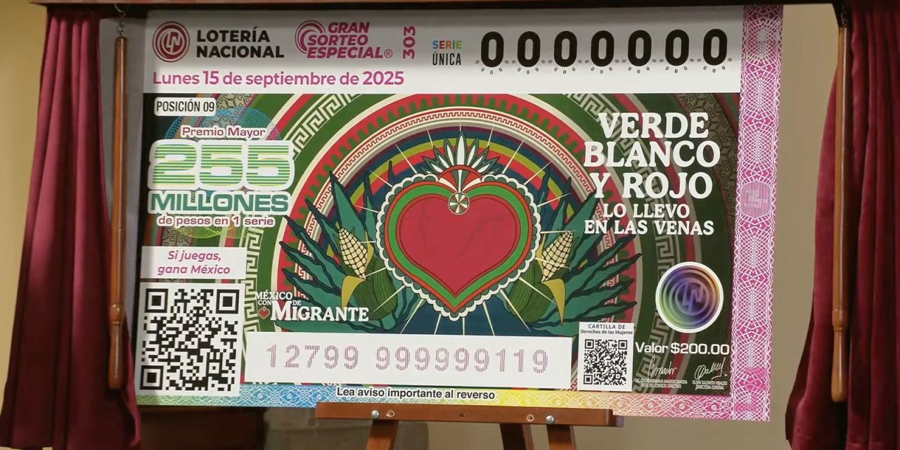 Lotería Nacional lanza billete conmemorativo a migrantes