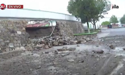 Los estragos de la lluvia en Saltillo: colapsa barda en la Deportiva