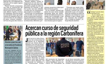 Portada RCG Carbonífera [27 de agosto de 2025] Seguimos construyendo grandes obras en Coahuila: Manolo Jiménez; acercan curso de seguridad pública a la región Carbonífera y más…