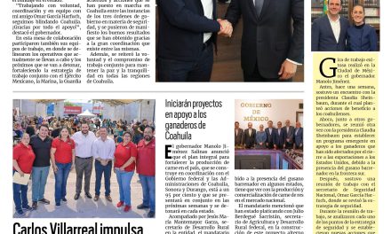 Portada RCG Centro [22 de agosto de 2025] Harfuch y Manolo fortalecen la estrategia de seguridad de Coahuila; Carlos Villarreal impulsa segunda jornada de la Feria de Útiles Escolares y más…