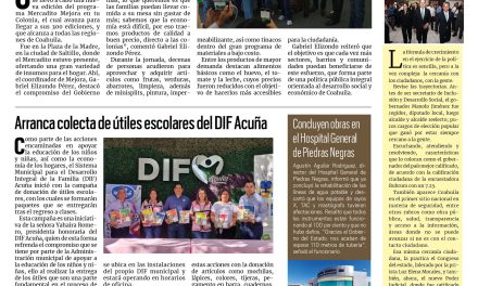 Portada RCG Fronteriza [6 de agosto de 2025] Mercadito Mejora avanza rumbo a su edición 300; arranca colecta de útiles escolares del DIF Acuña y más…