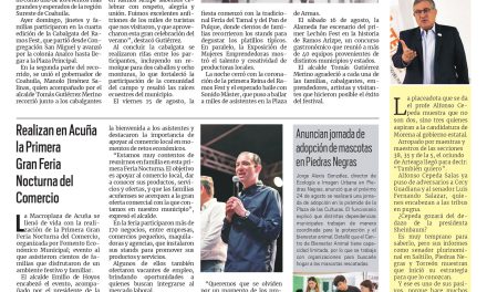 Portada Fronteriza [18 de agosto de 2025] Ramos Fest 2025, un gran éxito; Realizan en Acuña la Primera Gran Feria Nocturna del Comercio y más…