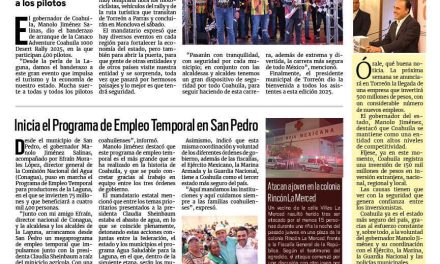 Portada RCG Lagunera [9 de agosto de 2025] Da inicio la carrera Coahuila 1000; inicia el Programa de Empleo Temporal en San Pedro y más…