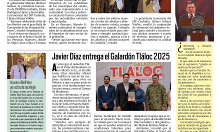 Portada RCG Media [29 de agosto de 2025] Manolo Jiménez reconoce a las personas de la tercera edad; Javier Díaz entrega el Galardón Tláloc 2025 y más…