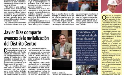 Portada RCG Media [15 de agosto de 2025] Manolo Jiménez presenta el Festival del Rodeo Saltillo 2025; Javier Díaz comparte avances de la revitalización del Distrito Centro y más…