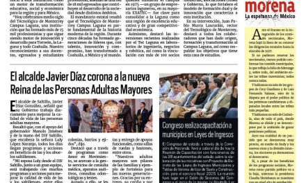 Portada RCG Media [23 de agosto de 2025] Coahuila reconoce el legado educativo en la región Laguna; Javier Díaz corona a la nueva Reina de las Personas Adultas Mayores y más…