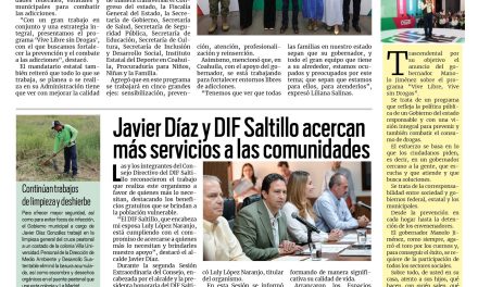 Portada RCG Media [26 de agosto de 2025] Manolo Jiménez inicia el programa ‘Vive Libre, Vive sin Drogas’; Javier Díaz y DIF Saltillo acercan más servicios a las comunidades y más…