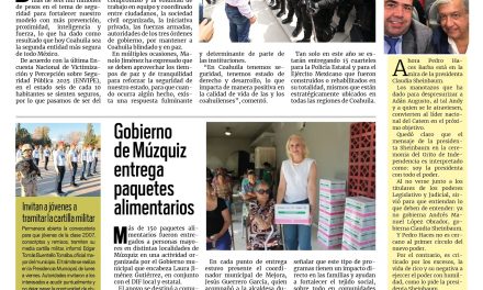 Portada RCG Carbonífera [19 de septiembre de 2025] Se consolida Coahuila como el segundo estado más seguro; Gobierno de Múzquiz entrega paquetes alimentarios y más…