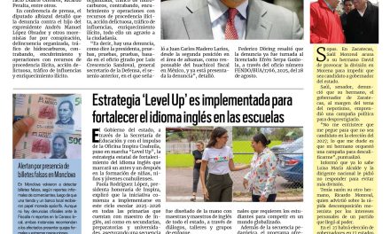 Portada RCG Centro [4 de septiembre de 2025] PAN presenta denuncia contra Andrés Manuel López Beltrán; estrategia ‘Level Up’ es implementada para fortalecer el inglés en las escuelas y más…
