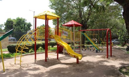 Instalan juegos infantiles y ejercitadores en el Parque Fundadores