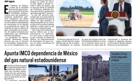 Portada RCG Nacional e Internacional [5 de septiembre de 2025] Gobierno federal presenta decreto de apoyo a productores agrícolas; apunta IMCO dependencia de México del gas natural estadounidense y más..
