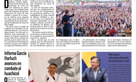Portada RCG Nacional e Internacional [8 de septiembre de 2025] Anuncia Sheinbaum inversión para Programa Integral de Producción de Carne; informa García Harfuch avances en combate al huachicol y más…