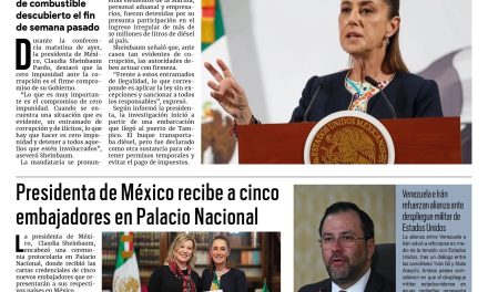 Portada RCG Nacional e Internacional [9 de septiembre de 2025] Cero impunidad a la corrupción: Claudia Sheinbaum; presidenta recibe a cinco embajadores en Palacio Nacional y más…