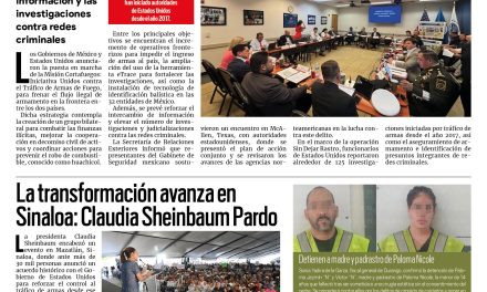 Portada RCG Nacional e Internacional [28 de septiembre de 2025] México y EE. UU. endurecen operativos contra tráfico de armas; La transformación avanza en Sinaloa: Sheinbaum y más…