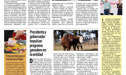 Portada RCG Media [8 de septiembre de 2025] En Coahuila, es momento de trabajar unidos: Claudia Sheinbaum; Presidenta y gobernador impulsan programa ganadero en la entidad y más…