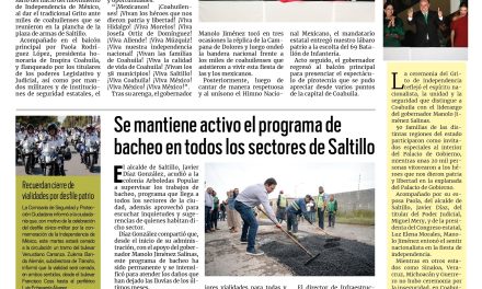 Portada RCG Media [16 de septiembre de 2025] ‘¡Viva la calidad de vida de Coahuila!’; se mantiene activo el programa de bacheo en todos los sectores de Saltillo y más…
