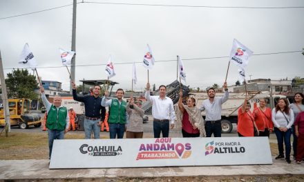 Javier Díaz arranca repavimentación al sur de Saltillo