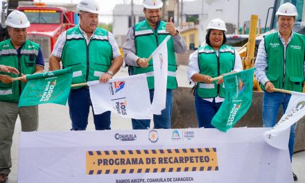Arranca Tomás Gutiérrez recarpeteo número 10 en Ramos Arizpe